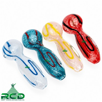GLASS PIPE 4-FLAT FRIT & MIX COLOR GP2772 1CT
